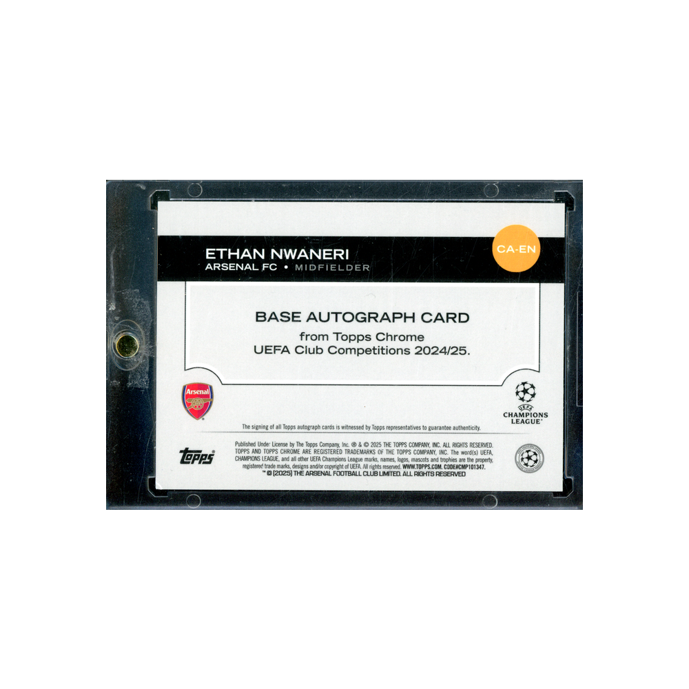 Ethan Nwaneri 2025 Topps Chrome Rookie Auto Gold Geometric /50