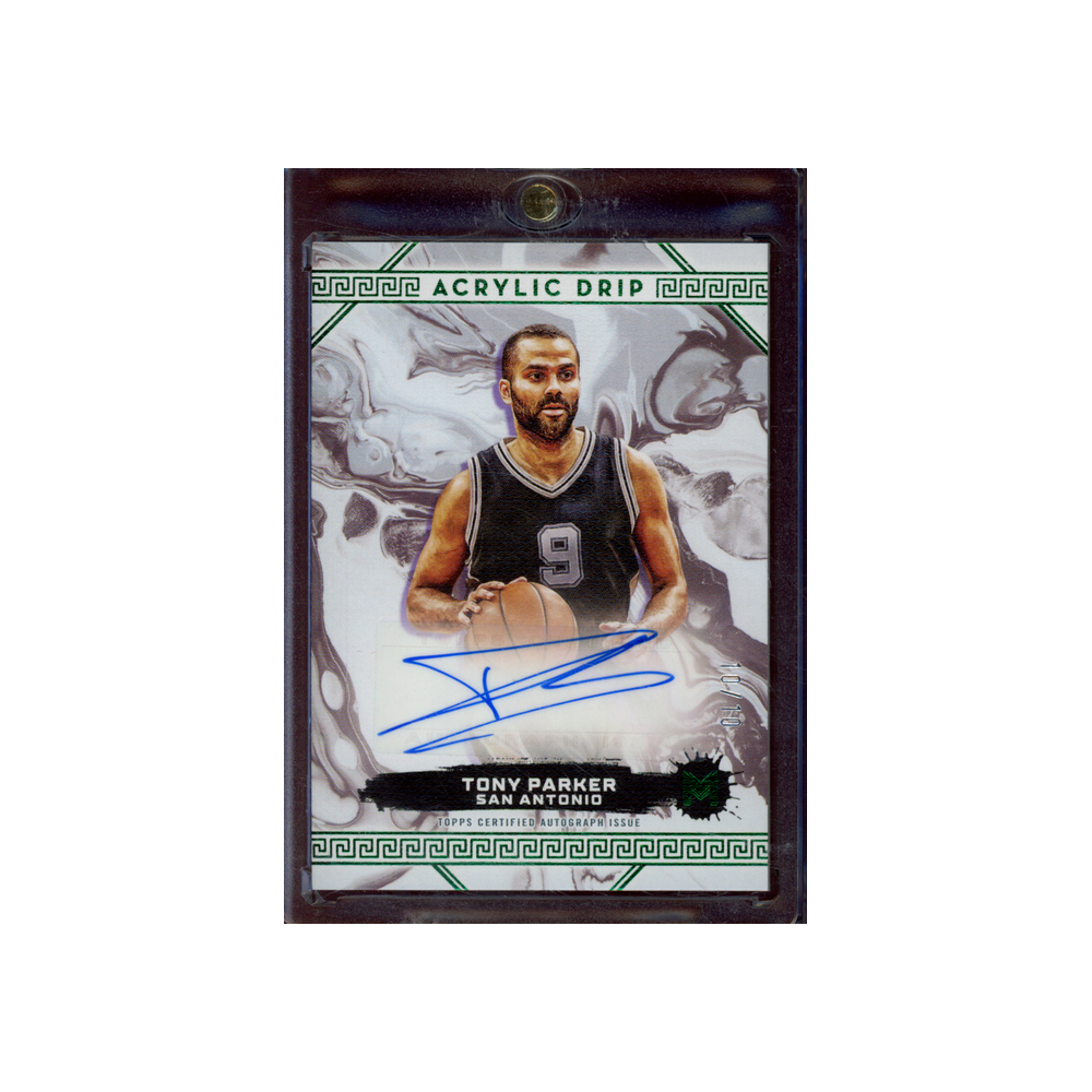 Tony Parker 2024 Topps Acrylic Drip Auto Green /10