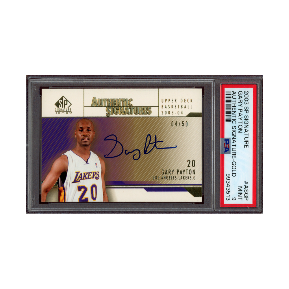 Gary Payton 2023 SP Signatures Authentic Signature Gold /50 PSA 9