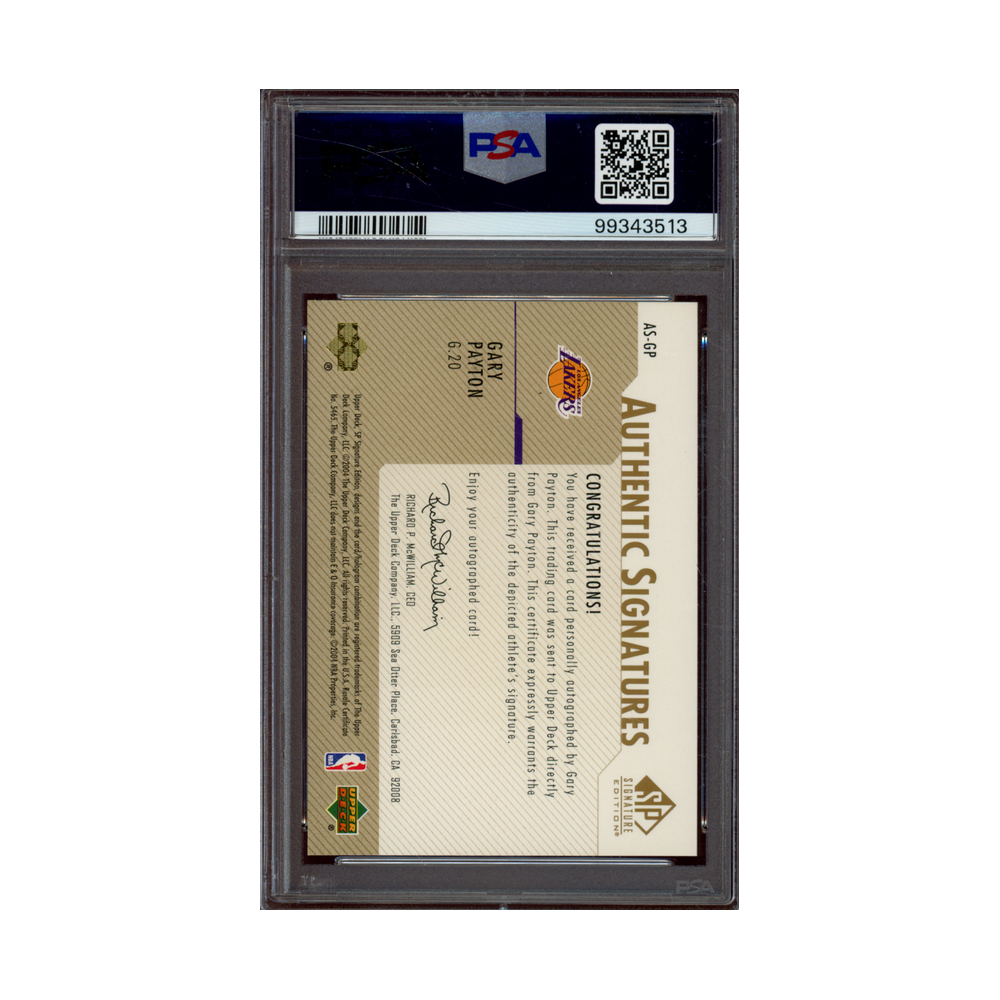 Gary Payton 2023 SP Signatures Authentic Signature Gold /50 PSA 9