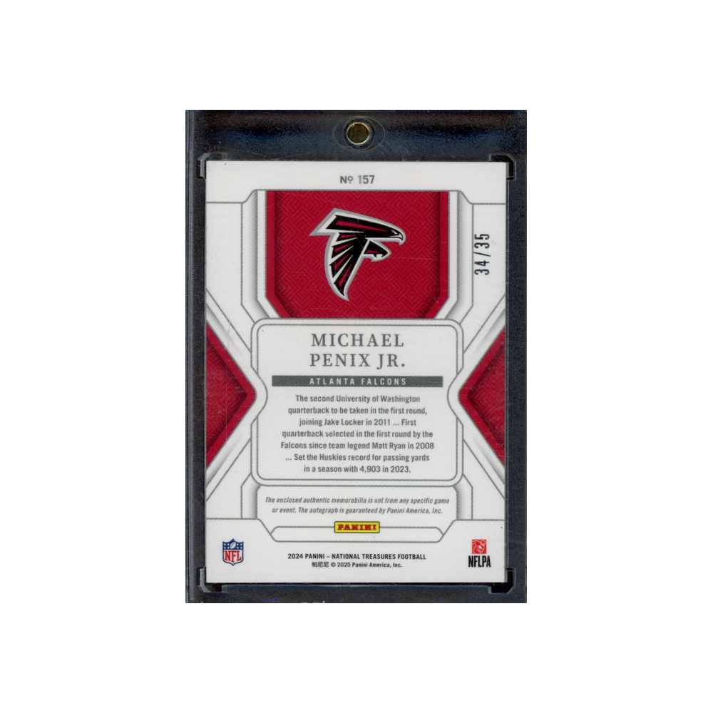 Michael Penix Jr 2024 Panini National Treasures Football RPA /35