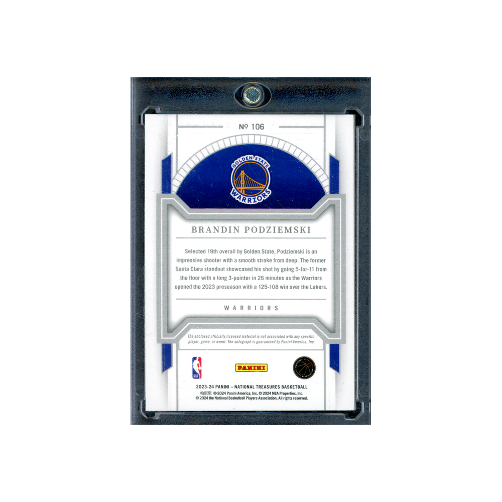 Brandin Podziemski 2023-24 Panini National Treasures Basketball RPA Orange /75