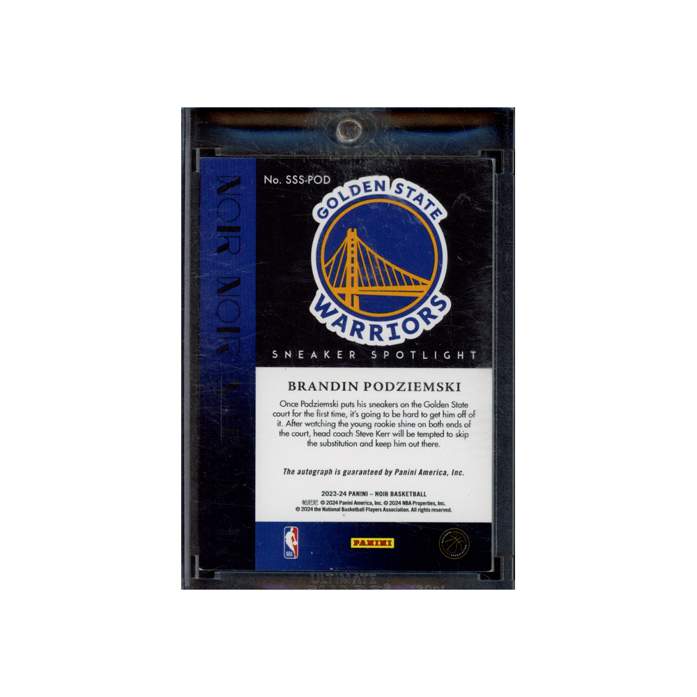 Brandin Podziemski 2023-24 Panini Photogenic Basketball Sneaker Spotlight Rookie Auto /99