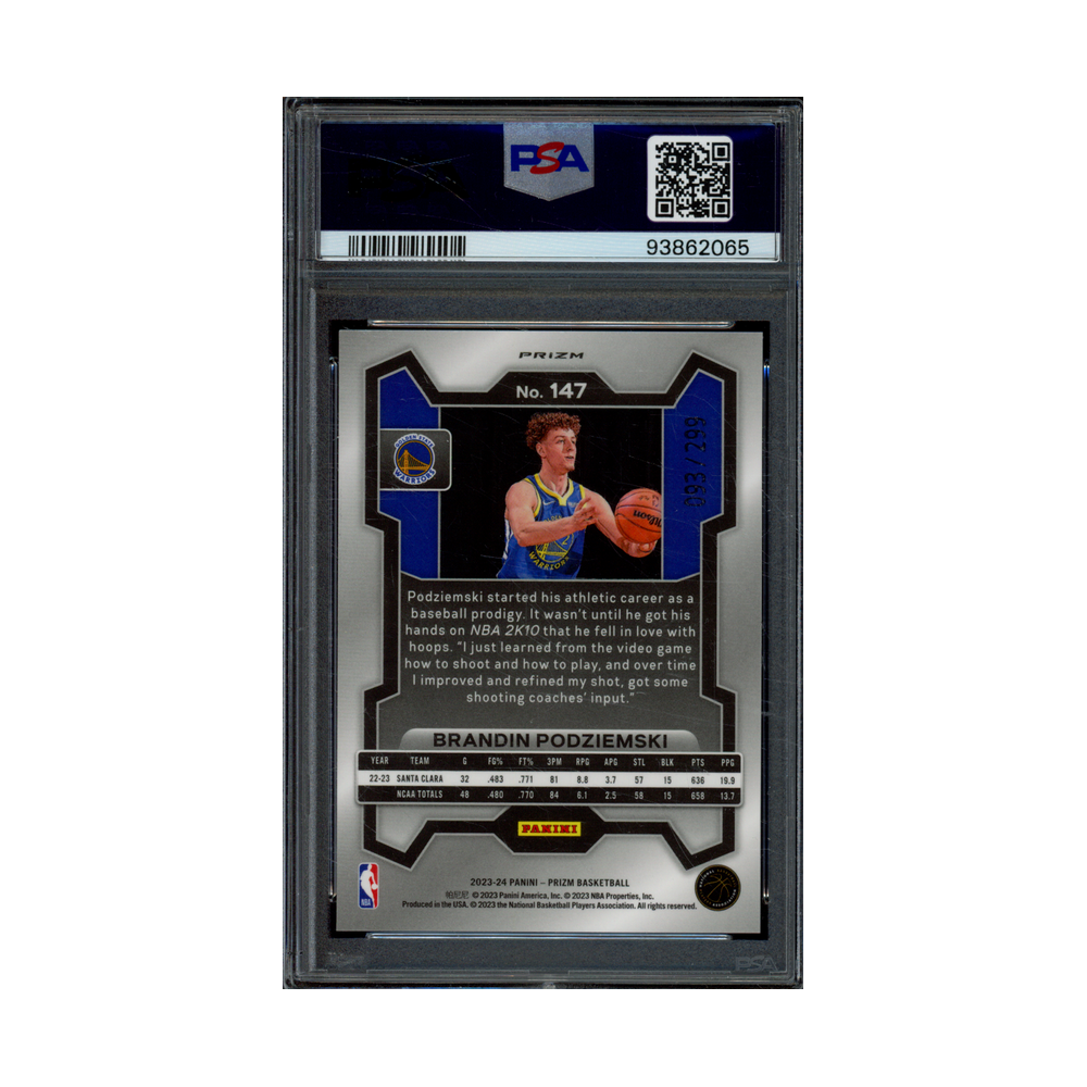 Brandin Podziemski 2023 Panini Prizm Basketball Red Seismic Prizm Rookie /299