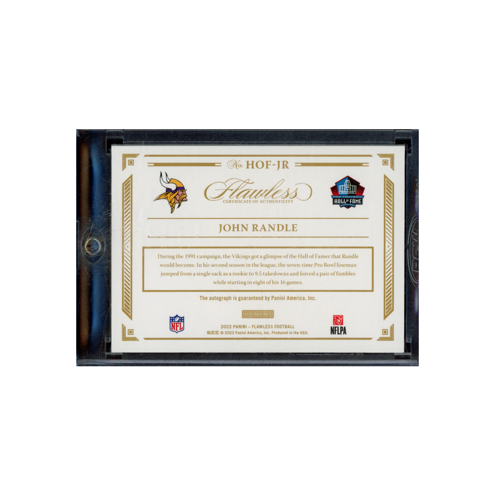John Randle 2022 Panini Flawless Football Hall of Fame Auto /10