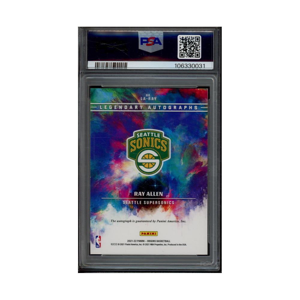 Ray Allen 2021 Panini Origins Basketball Legendary Auto Gold /10 PSA 8