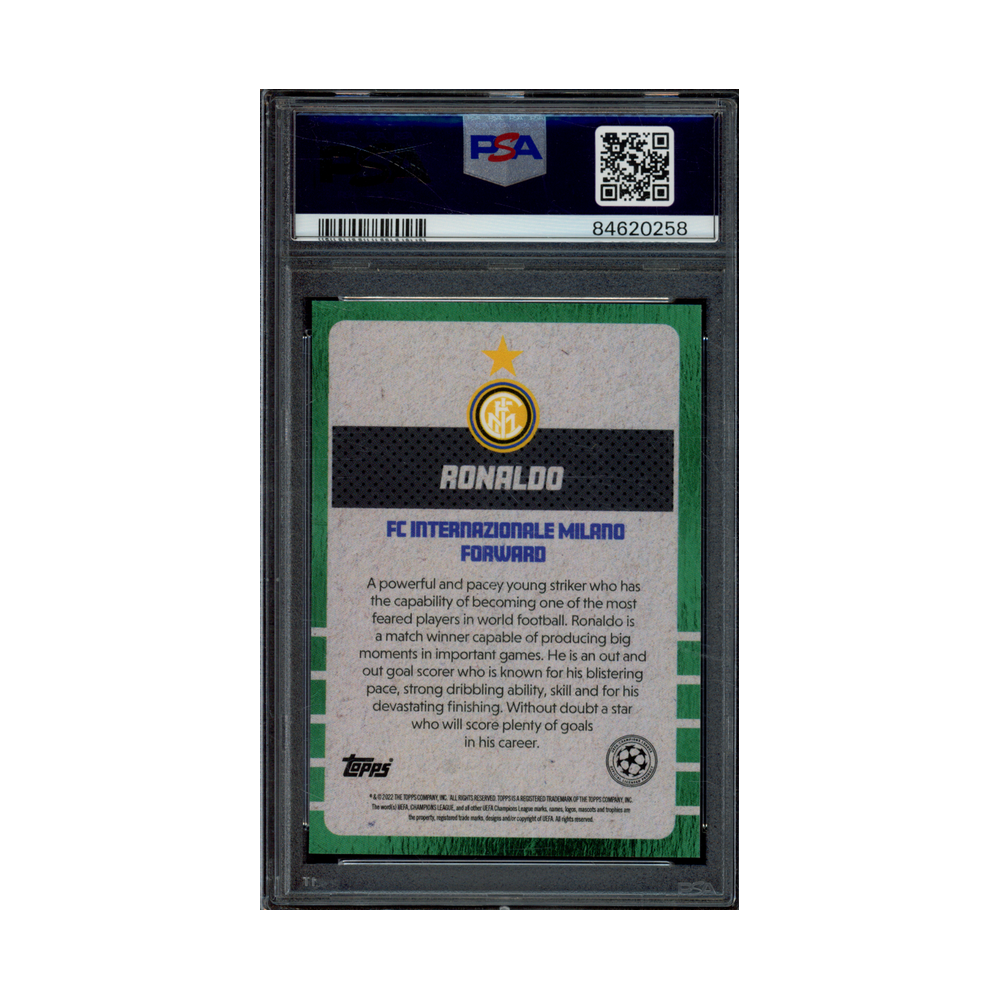 Ronaldo 2022 Topps Lost Rookie Cards Green /25 PSA 10