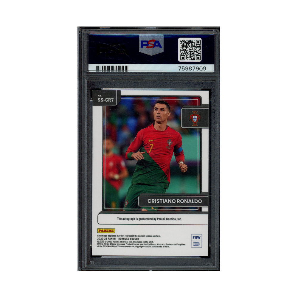 Cristiano Ronaldo 2022 Panini Donruss Fifa Signature Series Auto PSA 10