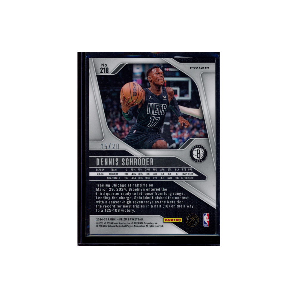 Dennis Schröder 2024-25 Panini Prizm Basketball Bronze Fast Break /20
