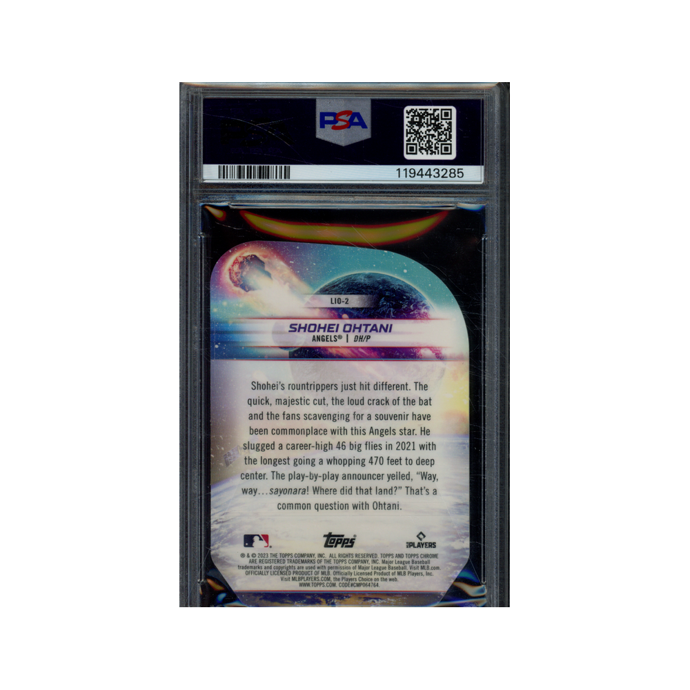 Shohei Ohtani 2023 Topps Cosmic Chrome Launched Into Orbit Die-Cut PSA 8