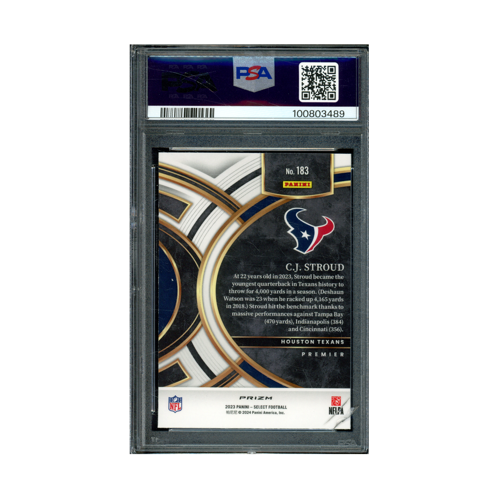CJ Stroud 2023 Panini Select Football Silver Prizm Rookie PSA 10