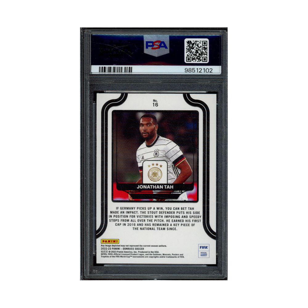 Jonathan Zah 2022-23 Panini Donruss Fifa Elite Series Black 1/1 PSA 8