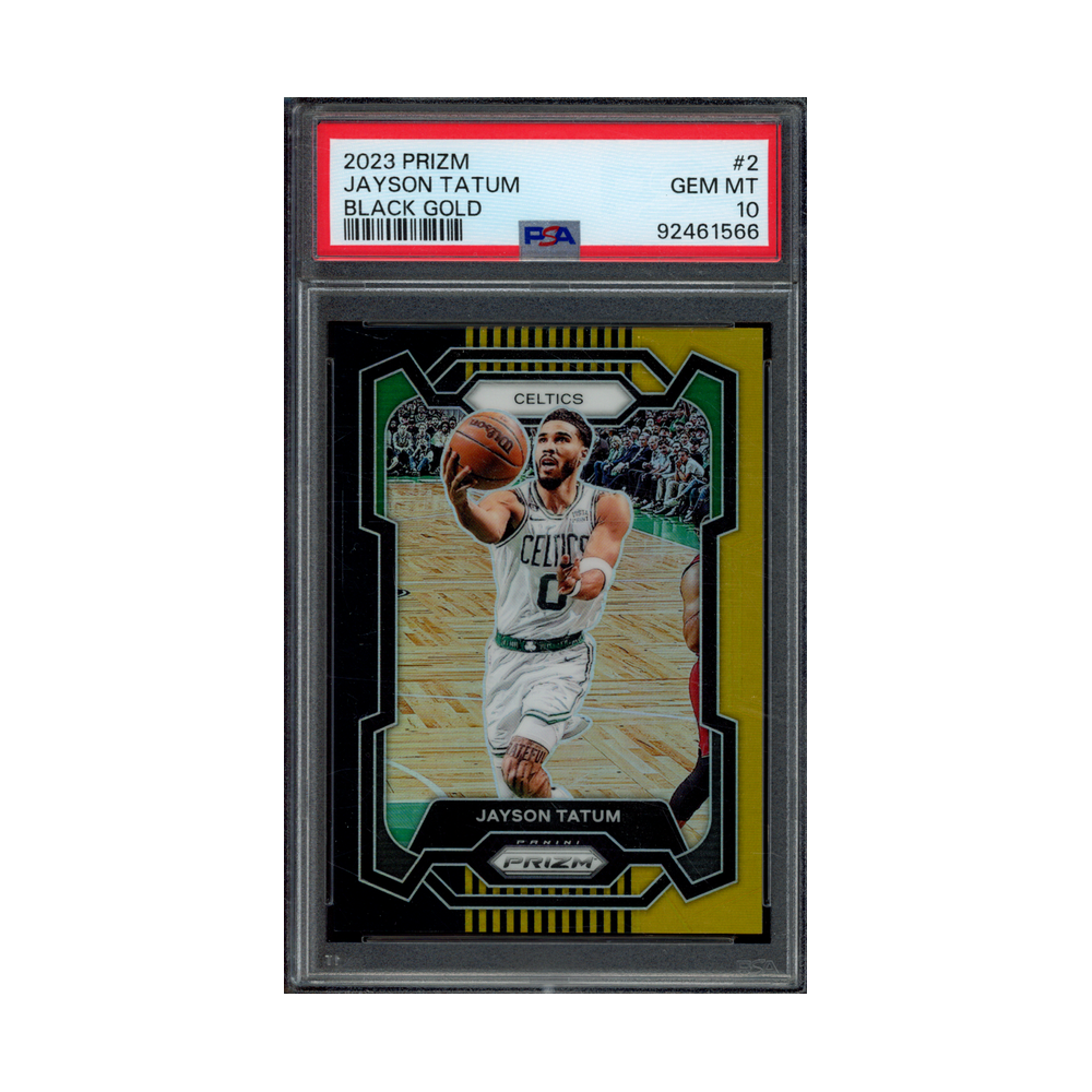 Jayson Tatum 2023 Panini Prizm Black Gold Prizm /5 PSA 10