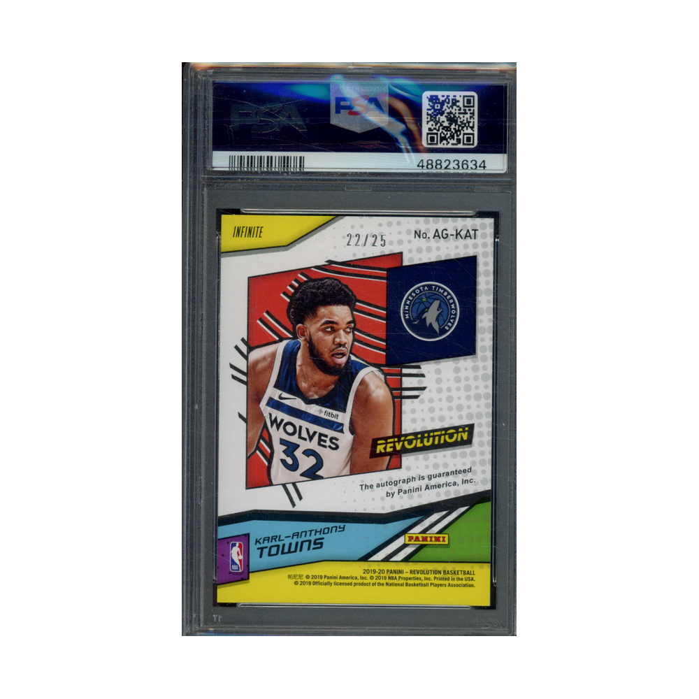 Karl Anthony Towns 2019 Panini Revolution Basketball Auto Infinite /25 PSA 10