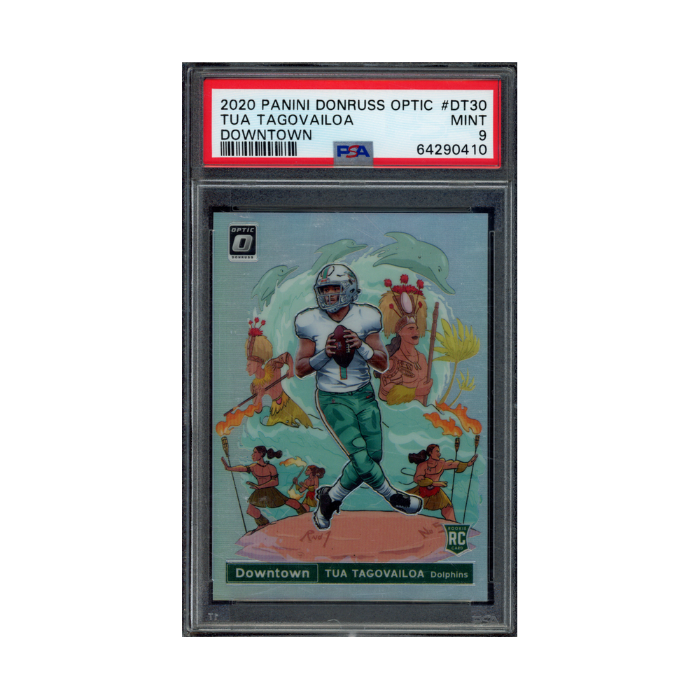 Tua Tagovailoa 2020 Panini Donruss Optic Football Rookie Downtown PSA 9