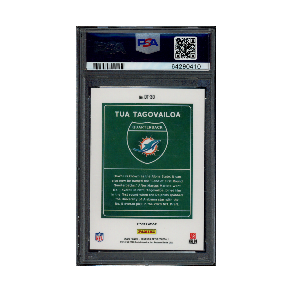 Tua Tagovailoa 2020 Panini Donruss Optic Football Rookie Downtown PSA 9