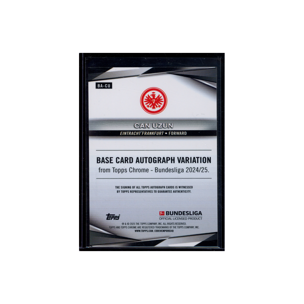 Can Uzun 2025 Topps Chrome Bundesliga Rookie Auto Yellow Refractor /75