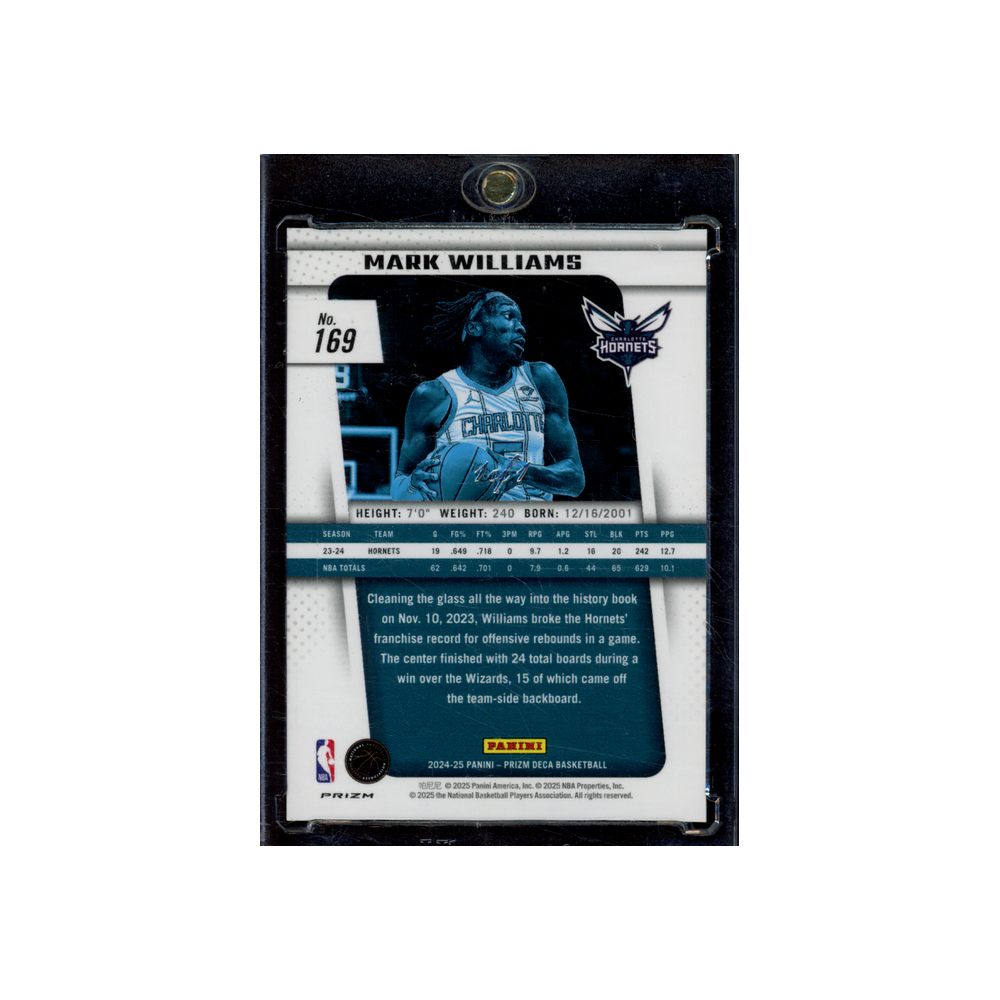 Mark Williams 2024-25 Panini Prizm Deca Basketball Black Prizm 1/1