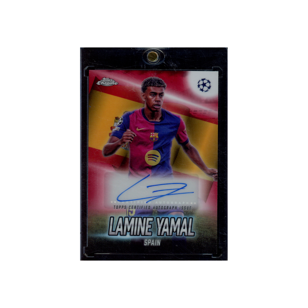 Lamine Yamal 2025 Topps Chrome Global Attraction Auto Red Refractor /5