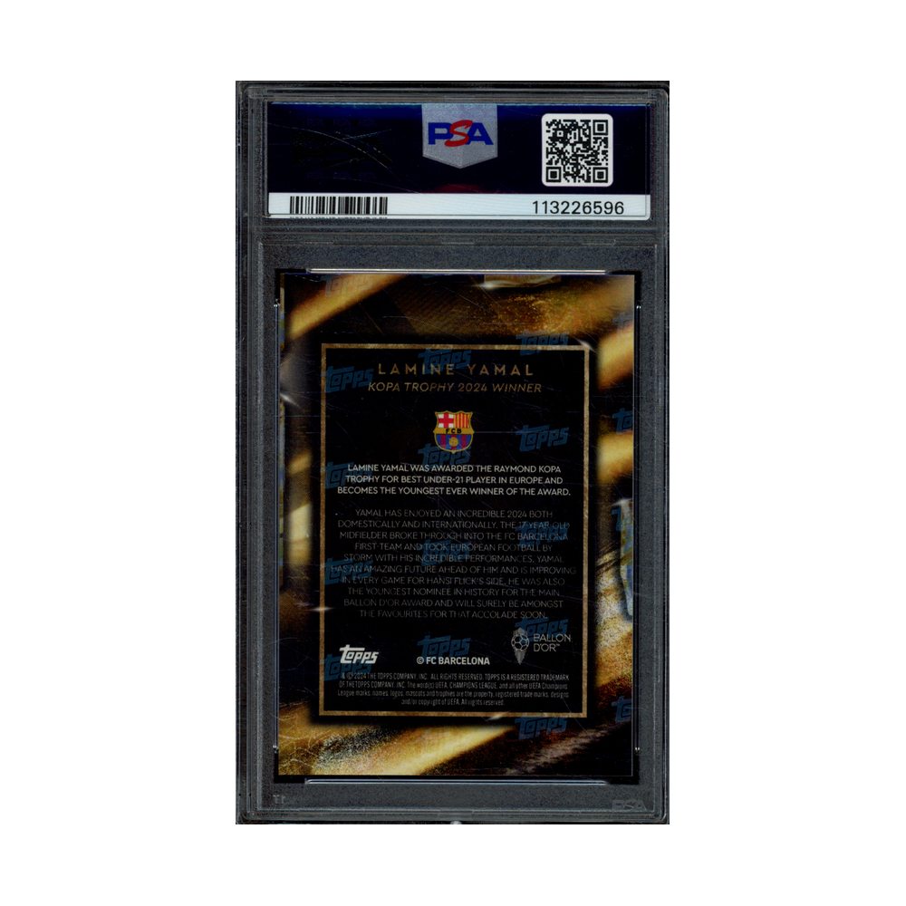 Lamine Yamal 2024 Topps Now Ballon D'Or SP Rookie /100 PSA 9
