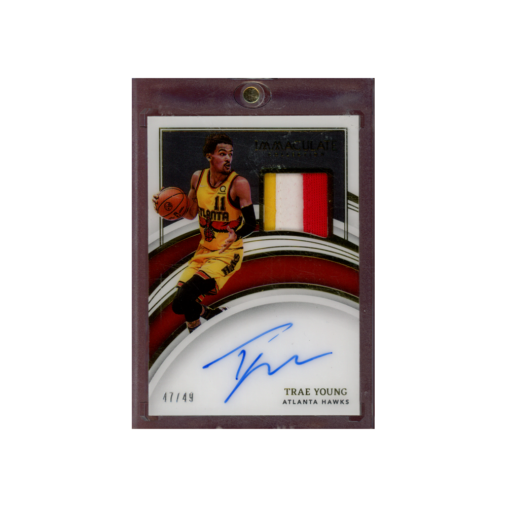 Trae Young 2021-22 Panini Immaculate Collection Basketball Patch Auto /49