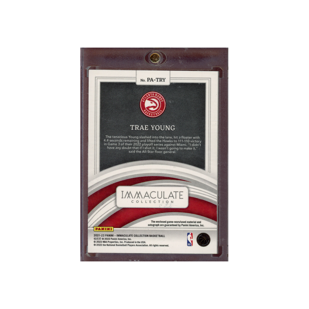 Trae Young 2021-22 Panini Immaculate Collection Basketball Patch Auto /49