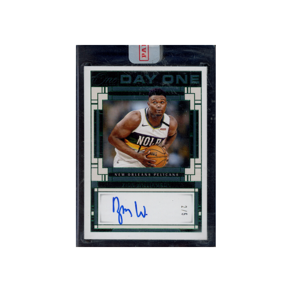 Zion Williamson 2023-24 Panini One and One Basketball Day One Auto Green /5