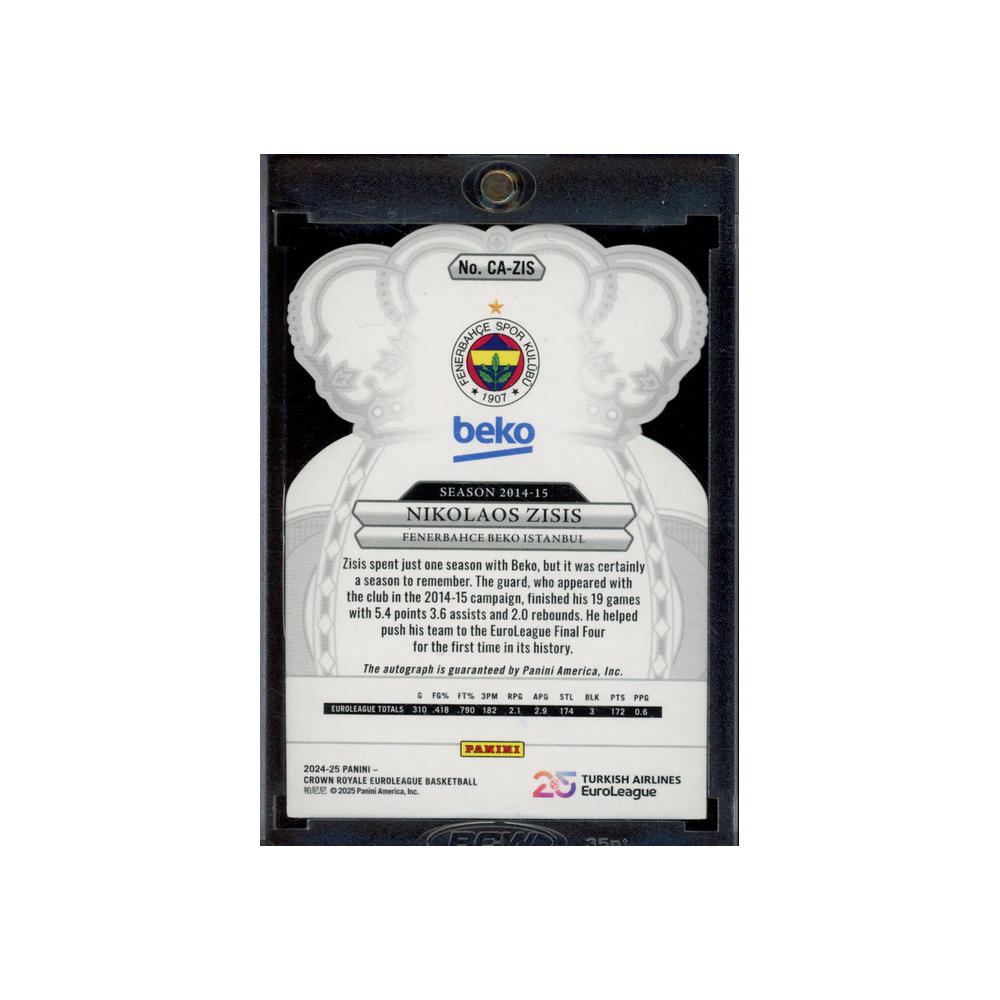 Nikolaos Zisis 2024-25 Panini Crown Royale Euroleague Basketball Auto /25