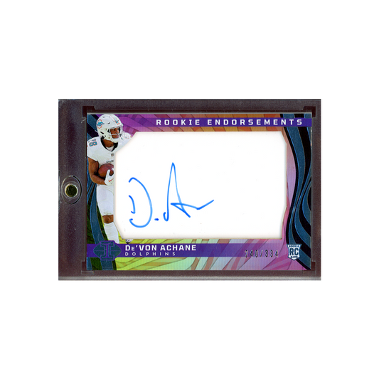 De'Von Achane 2023 Panini Illusions Football Rookie Endorsements Rookie Auto /334