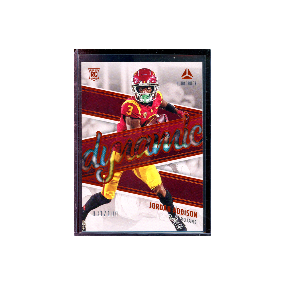 Jordan Addison 2023 Panini Luminance Football Dynamic Rookie /100