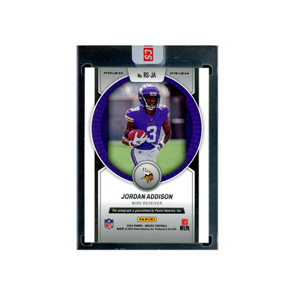 Jordan Addison 2023 Panini Mosaic Football Scripts No Huddle Rookie Auto