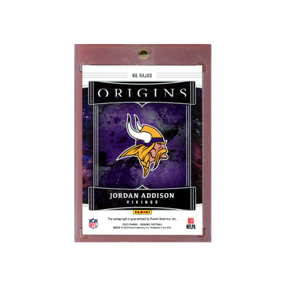 Jordan Addison 2023 Panini Origins Football Rookie Auto /25