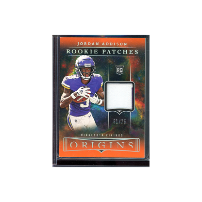 Jordan Addison 2023 Panini Origins Football Rookie Patches /75