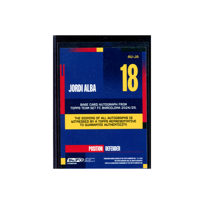 Jordi Alba 2024-25 Topps FC Barcelona Team Set Soccer Auto
