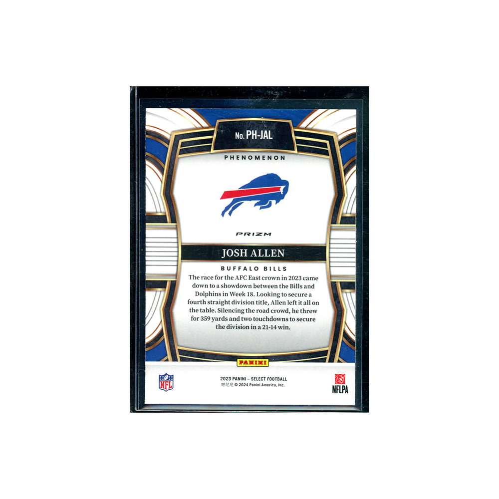 Josh Allen 2023 Panini Select Football Silver Phenomenon