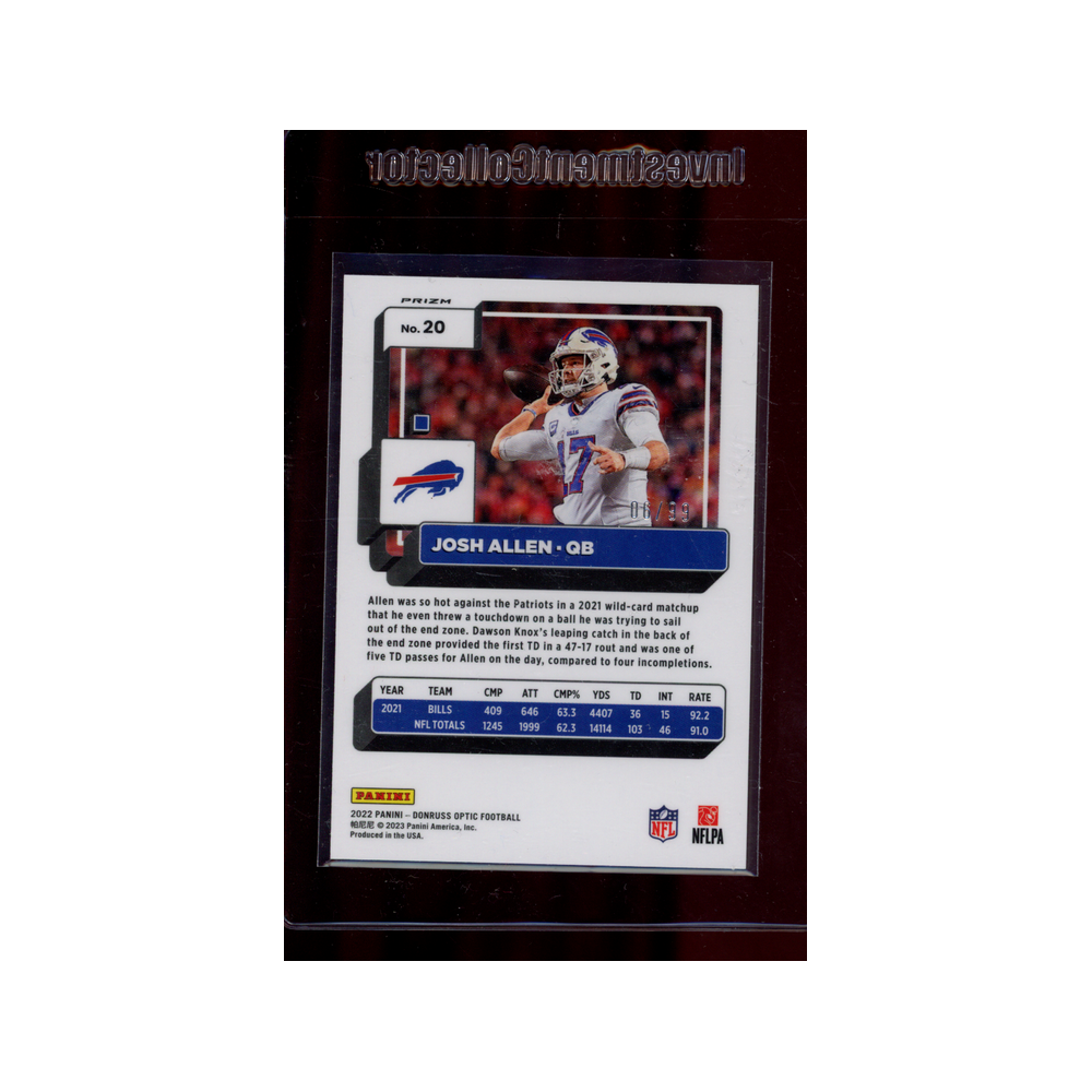 Josh Allen 2022 Panini Donruss Optic Football Red /99