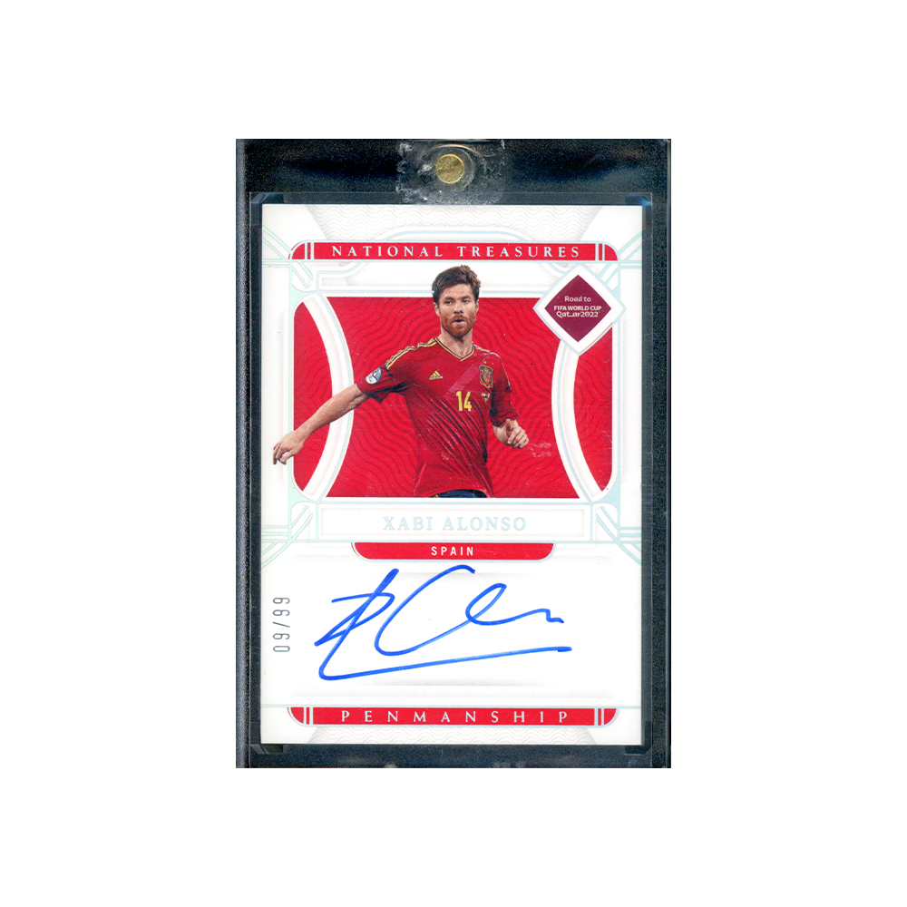 Xabi Alonso 2022 Panini National Treasures Road to WC Penmanship Auto /99