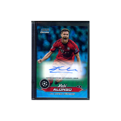 Xabi Alonso 2023-24 Topps Stadium Club Chrome UCL Auto Blue Wave Refractor /75