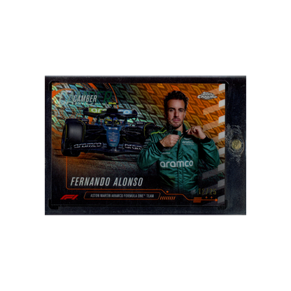 Fernando Alonso 2024 Topps Chrome Camber Orange Refractor /25