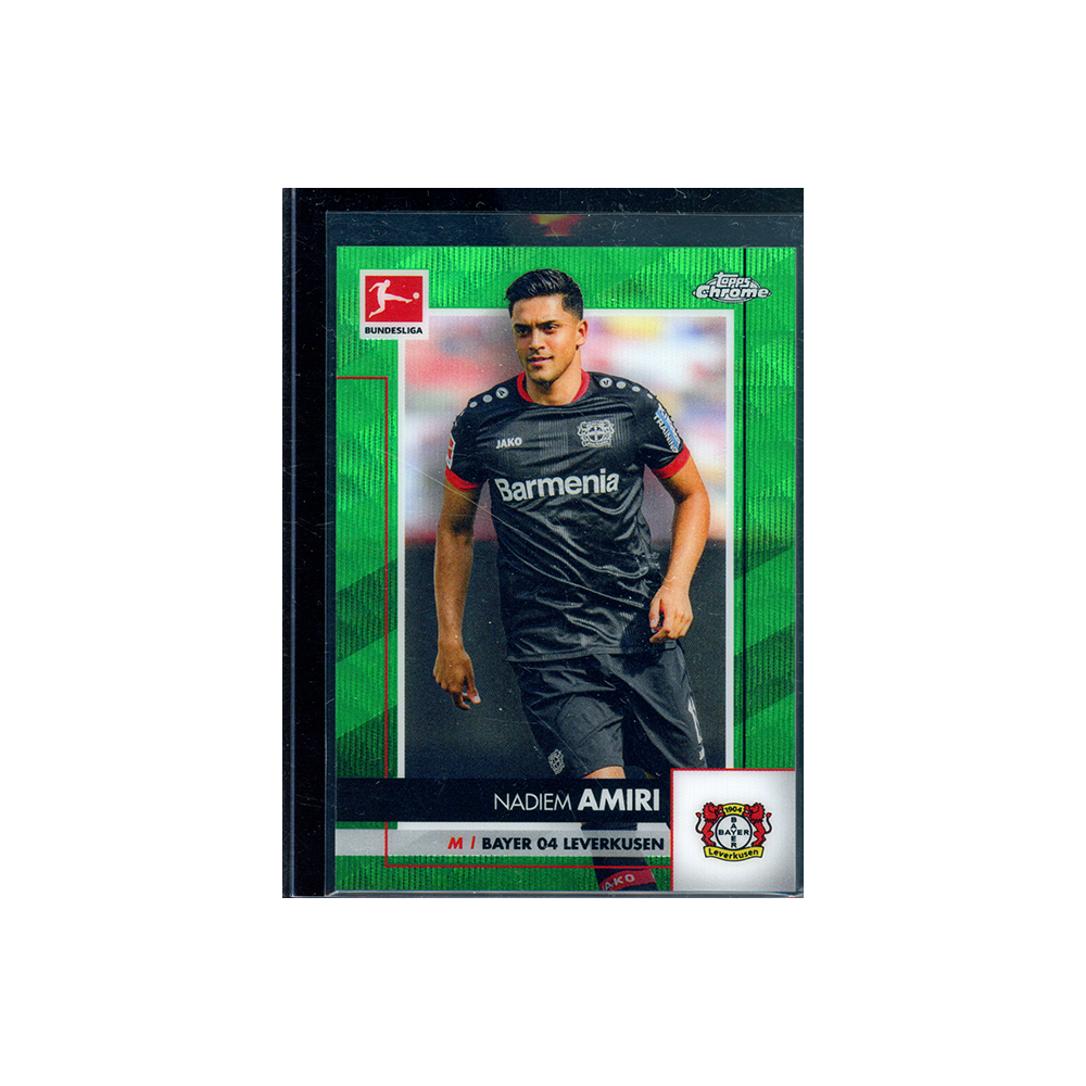 Nadiem Amiri 2020-21 Topps Chrome Bundesliga Green Wave Refractor /99