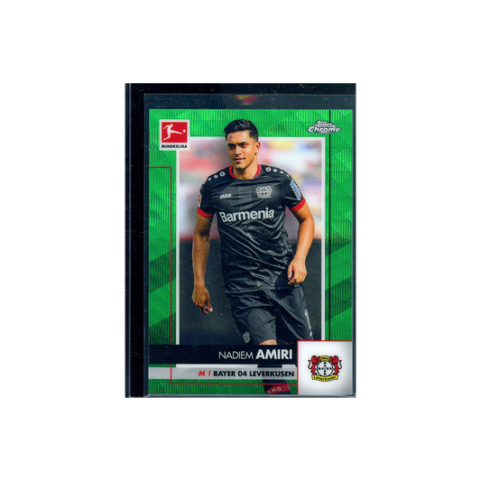 Nadiem Amiri 2020-21 Topps Chrome Bundesliga Green Wave Refractor /99