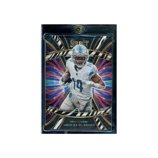 Amon-Ra St.Brown 2022 Panini Select Football Phenomenon Zebra