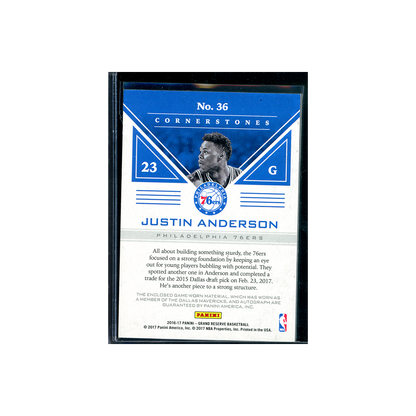 Justin Anderson 2016-17 Panini Grand Reserve Basketball Cornerstones Patch Auto /10