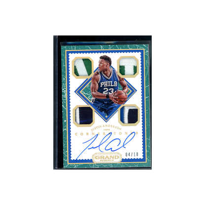 Justin Anderson 2016-17 Panini Grand Reserve Basketball Cornerstones Patch Auto /10