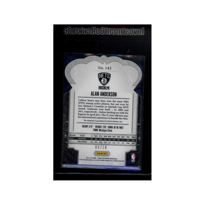 Alan Anderson 2013-14 Panini Preferred Basketball Auto Gold /10