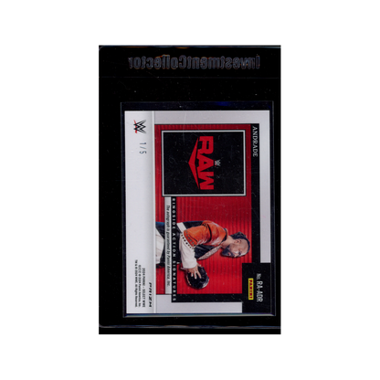 Andrade 2024 Panini Select WWE Ringside Action Signatures Auto Gold Wave /5
