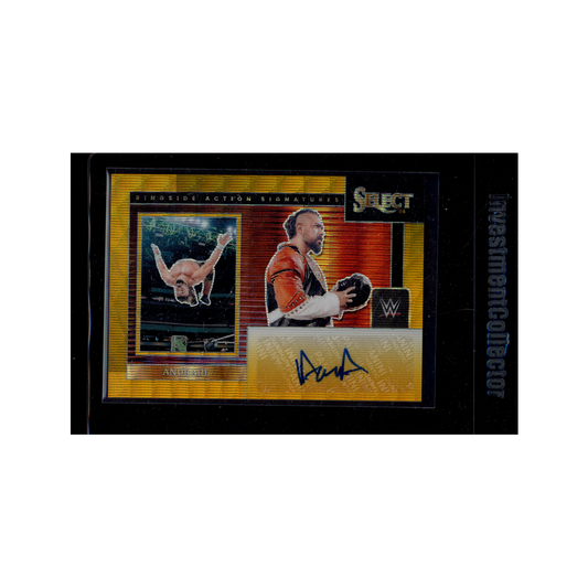 Andrade 2024 Panini Select WWE Ringside Action Signatures Auto Gold Wave /5