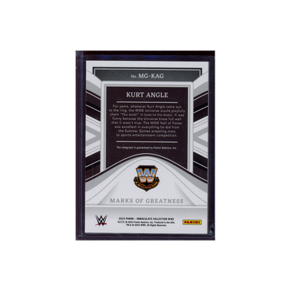 Kurt Angle 2023 Panini Immaculate Collection WWE Marks of Greatness Auto /99