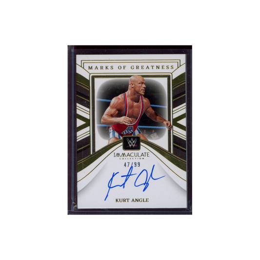 Kurt Angle 2023 Panini Immaculate Collection WWE Marks of Greatness Auto /99