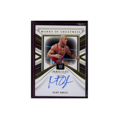 Kurt Angle 2023 Panini Immaculate Collection WWE Marks of Greatness Auto /99